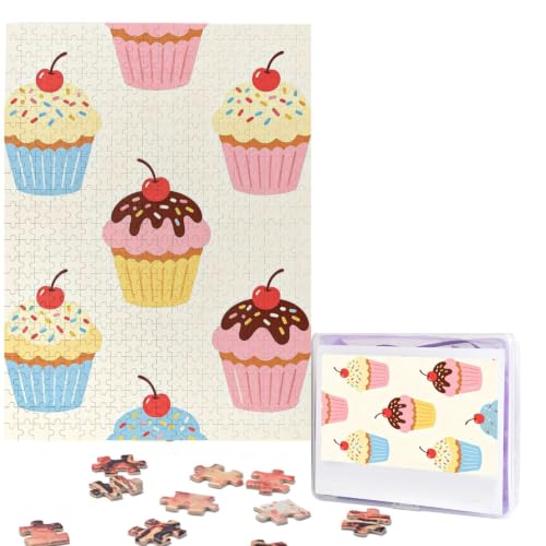 500 Piece Puzzles for Adults Personalized Wooden Puzzles Cupcake Pattern Jigsaw Puzzles Gift Custom Puzzle from Photos Challenging Puzzles for Family Wedding Christmas Birthday Gifts 20.4 x 15 in