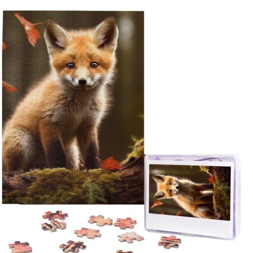 500 Piece Puzzles for Adults Personalized Wooden Puzzles Cute Fox Jigsaw Puzzles Gift Custom Puzzle from Photos Challenging Puzzles for Family Wedding Christmas Birthday Gifts 20.4 x 15 in