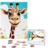 500 Piece Puzzles for Adults Personalized Wooden Puzzles Cute Funny Giraffe Jigsaw Puzzles Gift Custom Puzzle from Photos Challenging Puzzles for Family Wedding Christmas Birthday Gifts 20.4 x 15 in