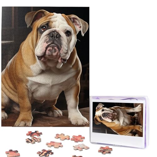500 Piece Puzzles for Adults Personalized Wooden Puzzles English-Bulldog Jigsaw Puzzles Gift Custom Puzzle from Photos Challenging Puzzles for Family Wedding Christmas Birthday Gifts 20.4 x 15 in