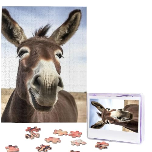 500 Piece Puzzles for Adults Personalized Wooden Puzzles Funny Donkey Jigsaw Puzzles Gift Custom Puzzle from Photos Challenging Puzzles for Family Wedding Christmas Birthday Gifts 20.4 x 15 in