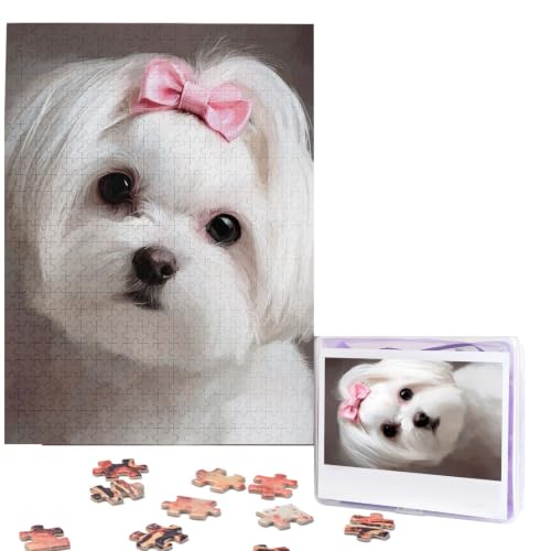 500 Piece Puzzles for Adults Personalized Wooden Puzzles Lovely Maltese Dog Jigsaw Puzzles Gift Custom Puzzle from Photos Challenging Puzzles for Family Wedding Christmas Birthday Gifts 20.4 x 15 in