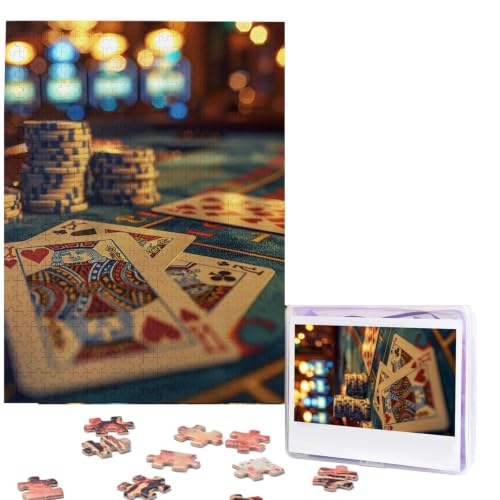 500 Piece Puzzles for Adults Personalized Wooden Puzzles Poker Tournament Jigsaw Puzzles Gift Custom Puzzle from Photos Challenging Puzzles for Family Wedding Christmas Birthday Gifts 20.4 x 15 in
