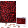 500 Piece Puzzles for Adults Personalized Wooden Puzzles Red Leopard Pattern Jigsaw Puzzles Gift Custom Puzzle from Photos Challenging Puzzles for Family Wedding Christmas Birthday Gifts 20.4 x 15 in
