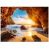 500 Pieces Puzzles for Adults Jigsaw Puzzle Beach Sea Cave Sunset Puzzle for Elderly, Recycled Paper Puzzle 500 Pieces, Art DIY Challenging Puzzle Family Game Gift for Friends, 20.5 x 15 in