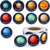 500 Pieces Solar System Stickers Outer Space Sticker Science Sticker NASA Realistic Earth Roll Labels 9 Space Designs for Solar System Party Favors Educational Supplies