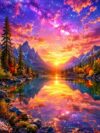 500 Piece Wooden Puzzles - Mountain Sunset Lake - Jigsaw Puzzles for Adults, Each Piece is Unique, Perfect Family Leisure Gift & Gifts - Puzzles Collectibles