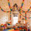 500 Sheet Paper Chain Garland and Crepe Paper Streamers 5pcs Star Garland