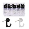 50/60 / 80 / 160Pcs Push Pin Hooks Clear Push Pin Clip Cork Board Hook Decorative Thumb Tacks Hook for Wall Hanging Photo Wall