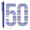50 Pack Ballpoint Pens Bulk,1.0 mm Medium Point Black Ink Blue Barrel