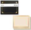 50 Pack Black Certificate Holders, Diploma Holders, Document Covers with Gold Foil Border, by Better Office Products -and- 50 Pack 8.5" x 11" Award Certificates, Ivory, with Gold Foil Metallic Border