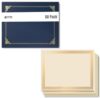 50 Pack Blue Certificate Holders, Diploma Holders, Document Covers with Gold Foil Border, by Better Office Products -and- 50 Pack 8.5" x 11" Award Certificates, Ivory, with Gold Foil Metallic Border