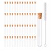 50 Pack Plastic Test Tubes (15x100mm) with Corks & Cleaning Brush, Clear Tubes Ideal for Plant Cuttings, Hydroponics, Lab Experiments & Liquid Storage