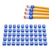 50 Pack Reusable Numbered Pencil Caps, 1–50 Blue Pencil Top Markers, Classroom Desk & Supply Station Organizer Tags, Number 1 to 50 Set