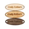 50pcs-Handmade Wooden Tags, Personalized Engraved Wood Tags with Two Holes, Sew On Custom Name Wood Tags for Knitting, Crochet, Handmade Garments & DIY Crafts