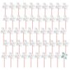 50 Pcs DIY Pinwheels Kit, Blank Pinwheel Craft Set for Outdoor Art, White Four Leaf Design, Creative Arts and Crafts Activity, 8.3 x 11 in