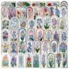 50Pcs Glass Flower Stickers for Adults, Flower Stickers(Glass)