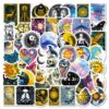 50PCS Gothic Sun Moon Stickers Waterproof