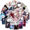 50Pcs JJK Stickers Pack Waterproof Vinyl Decals Anime Stickers for Laptop Skateboard Phone Guitar Travel Case Bike, Cartoon Style for Teenagers and Adults (B)