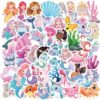 50Pcs Mermaid Sticker, Cute Marine Organism Stickers(Mermaid)