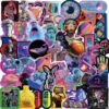 50Pcs Neon Trippy Y2K Waterproof Vinyl Aesthetic Stickers (Punk)