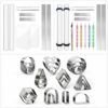 50 Pcs Polymer Clay Tools Set, Acrylic Roller Pin, Thickness Rings, Clay Cutters, Tissue Blade, Slicer Knife, Dotting Tools, Press Boards & Molds for Earrings Jewelry Making