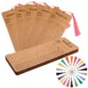 50 pcs Reading List Bookmarks with 50 Bookmark Tassels – 3x8 Inch Book Tracker and Reading Log Bulk Bookmarks for Book Lovers, Students, Teachers – Graduation Gifts, Back-to-School Supplies (Brown)