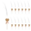 50 Pcs Wedding Light Up Wands, Heart Shaped Light Up Sticks, 20.5 in / 52 cm, Pink Bows, Rustic Kraft Paper Decor, Fiber Optic Wands for Wedding Send Off, Parties