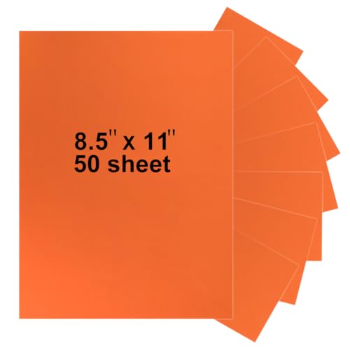 50 Sheets 8.5" x 11" Orange Cardstock, Heavyweight Cardstock Sheets Blank Invitation Paper Greeting Cards Printable, 75lb Cover 200 GSM