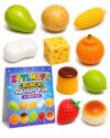 5/10 Pack Crunchy Squishy Stress Ball Color Changing Squishy Soft Slow Rising Sensory Fidget for Stress Relief Shaped Mango Potato Corn Soap Cheese Orange Pudding Lemon Bread Straw Berry