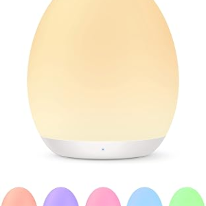 Night Light for Kids, Baby Night Light with 7 Colors Changing Mode & Stepless Dimming, Nursery Night Light BPA Free,Rechargeable Egg Night Light for Breastfeeding 1h Timer & Touch Control