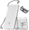 Q 10000Mah Portable Charger with Built-in Cables and AC Wall Plug