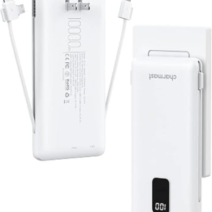 CHARMAST 10000Mah Built In Cables Portable Charger