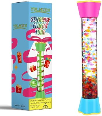Sensory Fidget Tubes - Calming Toys for Kids- Sensory Tube with Glitter Bottle, Gravity Spinner, Bubble Drop Spiral - Fidget Toys for Classroom, Desk Decor, Gift Idea (Single Pack)