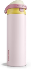 ENCOOL Leakproof Insulated Water Bottle with Straw Dual-Sip Water Bottle Bag-Safe Design for Work, Commute & Gym – Keeps Drinks Cold All Day, 24 oz, Blush Pink