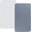 Stretchy Fitted Crib Sheets Set 2 Pack Portable Crib Mattress Topper for Baby Girl Boy,Ultra Soft Jersey Material, White & Grey