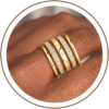 Turandoss 5Pcs 14K Gold Plated Stackable Rings Set