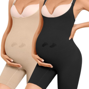 Women’s Maternity Bodysuit Seamless Pregnancy Shapewear Shorts Under Dresses Belly Support