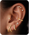 7 Pairs Gold Earrings