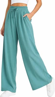 OSCROBIE Womens Linen Summer Palazzo Pants