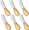 Small Cream Cheese Spreader Knives Set,Wooden 5in,Stainless Steel Butter Knife Spreader for Cocktail,Condimets,Dips,Appetizers,Jam,Pastry,Sandwich,Toast,Bagel,Charcuterie Board Serving Party Supplies