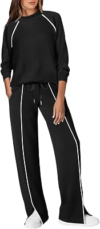 WIHOLL 2 Piece Sets for Women Airport Travel Outfits Track Suits Sweat Sets Mock Neck Lounge Sets Fall Fashion Clothes
