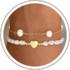 FEZODO Gold Pearl Bracelets for Women