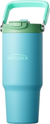 Greylock 30 oz Insulated Tumbler with Top Handle, 2-in-1 Flip Straw & Spout Lid