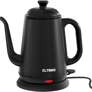 Gooseneck Electric Kettle for Pour Over Coffee & Tea (Black) | 1000W Fast Heating, 1L Capacity, Food-Grade Stainless Steel, Auto Shut Off, Boil Dry Protection, BPA-Free