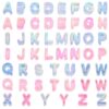 52PCS Acrylic Letter Beads for Bracelets, AB Macaron Mixed Alphabet Beads