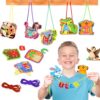 52 PCS Animals Lacing Cards for Kids Ages 3-5, Uppercase Sewing Cards Kits, Animal Alphabet Matching Games for Preschool Learning, Developing Fine Motor Skills Supplies
