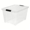 53 Qt Plastic Storage Bin with Lid, Stackable Tote Organizer (Clear)