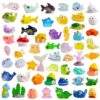 55PCS Mini Resin Ocean Animals, Tiny Resin Sea Animal Figurines Bulk, Cute Marine Life Figures to Hide, Aquarium Decor, Fairy Garden Miniatures, Slime Charms, Crafts, Beach Party Favors for Kids