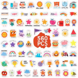 560PCS Teacher Reward Stickers,Positive Affirmation Stickers for Student,Teacher Must Haves School Supplies Essentials Accessories Motivational Sticker for Scrapbooking Bottle Desk